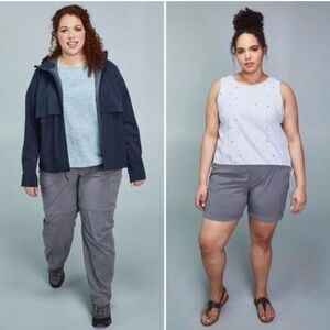 REI CO-OP Sahara Convertible Gray Pants Hiking Pockets Outdoor Fishing Size 18W